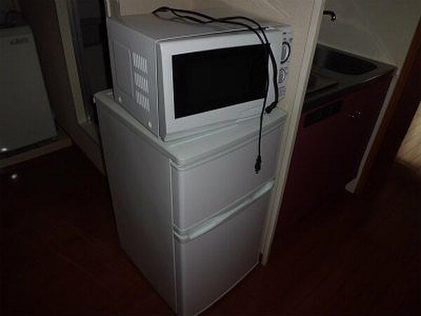 画像6:冷蔵庫と電子レンジ。
