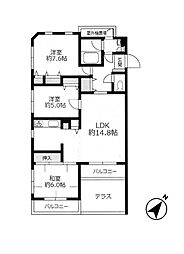 [間取] 住宅ローン減税適合物件　新規内装リフォーム　角部屋