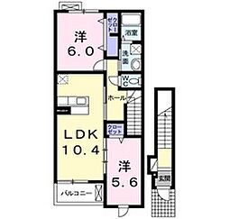 サニーコートA 2LDKの間取図画像