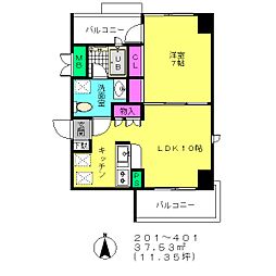 ヘリテージTガーデンスミダカメザワ 1LDKの間取図画像