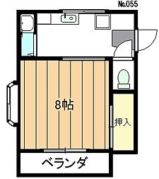 ハイマート山本 1Kの間取図画像