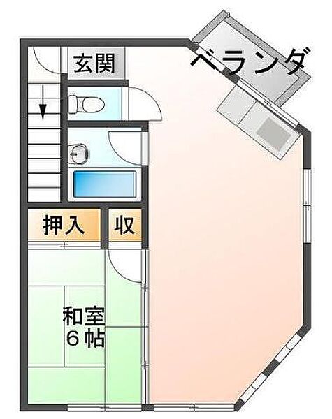 広島県福山市松浜町１丁目(賃貸アパート1LDK・3階・46.00㎡)の写真 その4