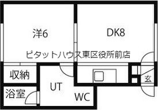 北海道札幌市東区北十二条東1丁目(賃貸アパート1LDK・2階・30.80㎡)の写真 その2