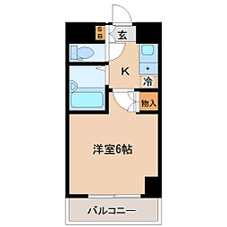 ステュディオ仙台 1Kの間取図画像