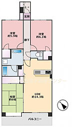 [間取] 共用廊下と一線を画す専用ポーチ付き♪豊富に収納スペースを設け、居住空間をより広く使える間取り設計◎広いバルコニー付きのゆとりのあるマンション♪