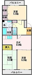 プリムローズ 3DKの間取図画像