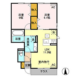 ヘルシーホームthe5th 2LDKの間取図画像