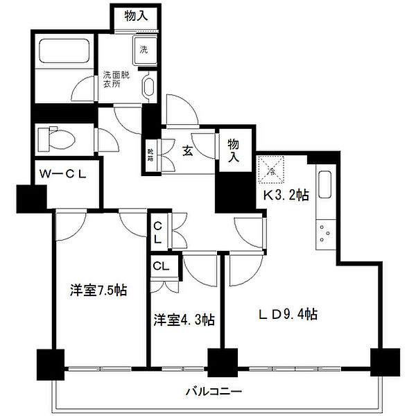 パークタワー台原 ｜宮城県仙台市青葉区北根1丁目(賃貸マンション2LDK・3階・67.38㎡)の写真 その2