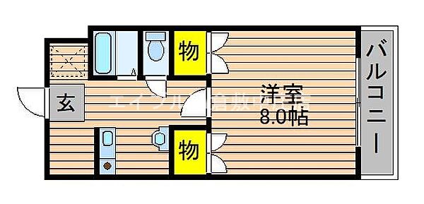 アーデン平野 ｜岡山県岡山市北区平野(賃貸マンション1K・3階・25.00㎡)の写真 その2