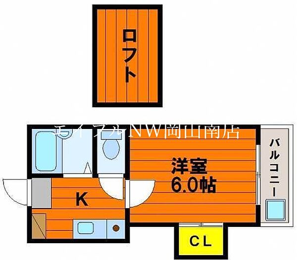 岡山県岡山市北区青江3丁目(賃貸アパート1K・2階・20.00㎡)の写真 その2