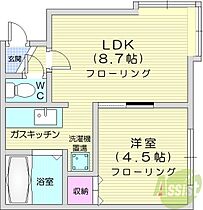 フラリッシュ2  ｜ 北海道札幌市東区北四十六条東3丁目（賃貸アパート1LDK・2階・26.73㎡） その2