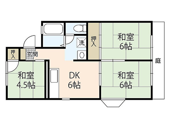 セジュール脇田B棟 ｜広島県広島市西区井口台1丁目(賃貸アパート3DK・1階・50.00㎡)の写真 その2