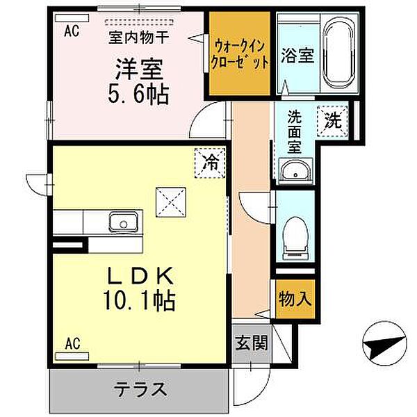 ル・アーブル A101｜鳥取県鳥取市南安長２丁目(賃貸アパート1LDK・1階・42.38㎡)の写真 その2