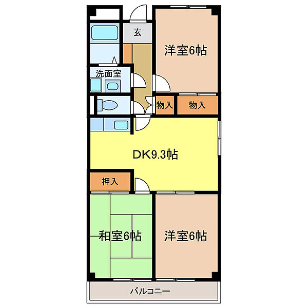 メゾン貴望ヶ丘 301｜大阪府河内長野市あかしあ台２丁目(賃貸マンション3DK・3階・62.79㎡)の写真 その2