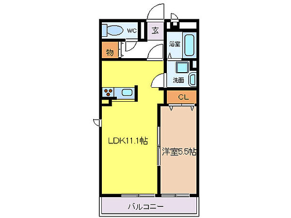 アムール葛の葉 203｜大阪府和泉市葛の葉町２丁目(賃貸アパート1LDK・2階・40.99㎡)の写真 その2