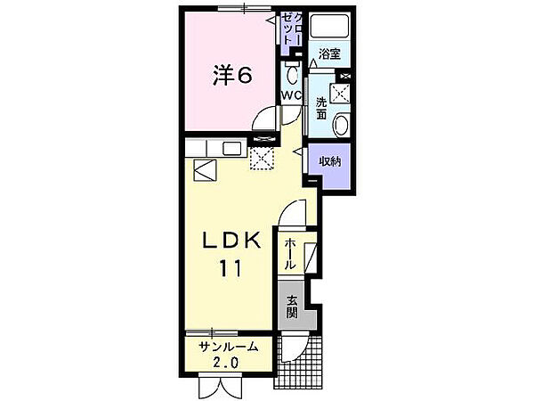 ヴィー・シュシュII 101｜鳥取県鳥取市立川町５丁目(賃貸アパート1LDK・1階・45.81㎡)の写真 その2