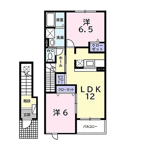 ハイツクレイン ｜千葉県木更津市請西南３丁目(賃貸アパート2LDK・2階・58.86㎡)の写真 その2