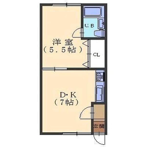 かねまる荘 203｜北海道函館市的場町(賃貸アパート1DK・2階・28.15㎡)の写真 その2