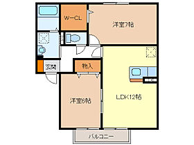 ぷらんたん  ｜ 三重県津市上浜町６丁目（賃貸アパート2LDK・1階・55.60㎡） その2