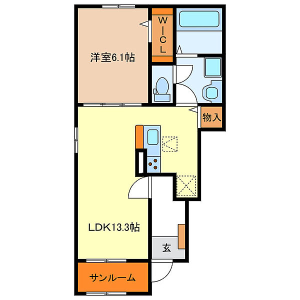 グラディート ｜三重県津市白塚町(賃貸アパート1LDK・1階・50.01㎡)の写真 その2