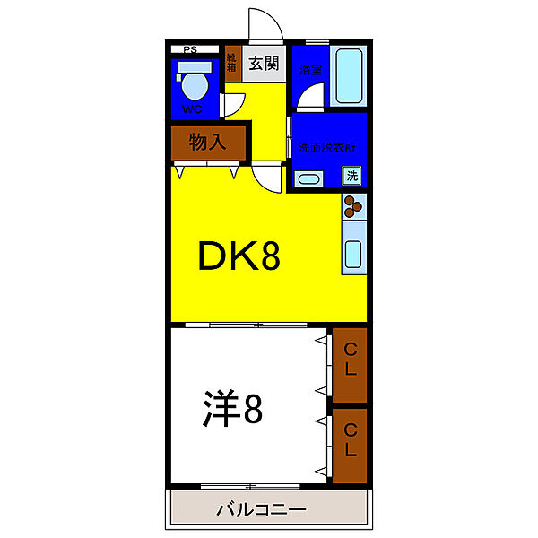 パークサイドリキーナ 2-5｜徳島県板野郡北島町鯛浜字大西(賃貸アパート1DK・2階・42.75㎡)の写真 その2