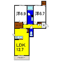 シャーメゾン広島 203 ｜ 徳島県板野郡松茂町広島字宮ノ後16-1（賃貸アパート2LDK・2階・61.84㎡） その2