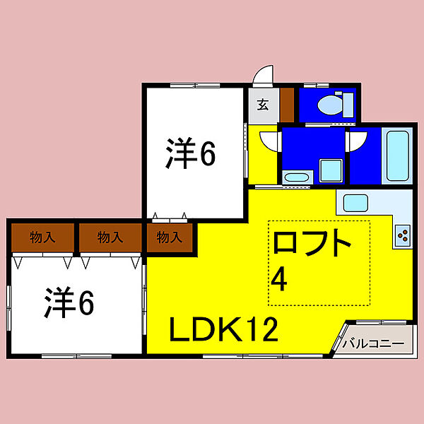 第2コーポモーリス ｜徳島県板野郡藍住町勝瑞字成長(賃貸マンション2LDK・2階・59.50㎡)の写真 その2