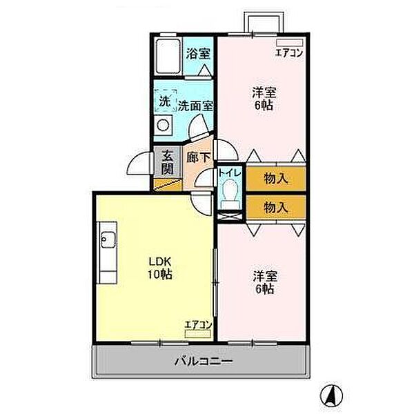 フォレストヒルズＢ 103｜千葉県袖ケ浦市蔵波台２丁目(賃貸アパート2LDK・1階・50.47㎡)の写真 その2