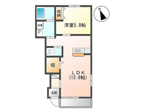 千葉県木更津市東太田３丁目(賃貸アパート1LDK・1階・45.21㎡)の写真 その2