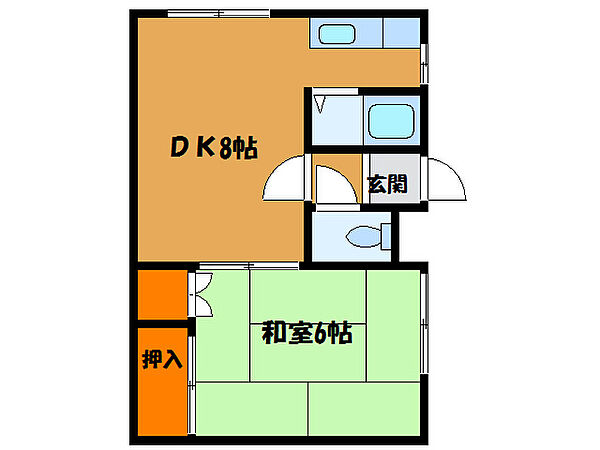 リヴェール美原Ｂ 201｜北海道函館市美原２丁目(賃貸アパート1DK・2階・30.11㎡)の写真 その2