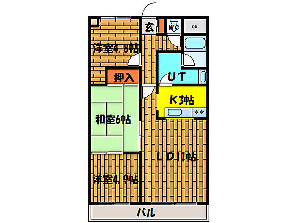 レヂオンス湯の川 103｜北海道函館市湯川町２丁目(賃貸マンション3LDK・1階・71.40㎡)の写真 その2