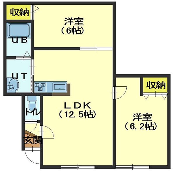 スペース追分 203｜北海道北斗市追分４丁目(賃貸アパート2LDK・2階・56.12㎡)の写真 その2