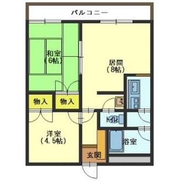 第2シャトウはまなす 203｜北海道北斗市七重浜８丁目(賃貸アパート2LDK・2階・52.06㎡)の写真 その2