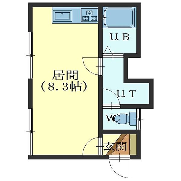 本間アパート 2階｜北海道函館市時任町(賃貸アパート1R・2階・25.11㎡)の写真 その2