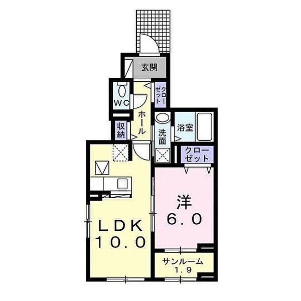 千葉県市原市不入斗(賃貸アパート1LDK・1階・44.98㎡)の写真 その2