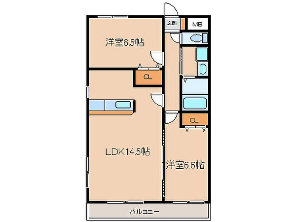 ブランドール（新町） ｜愛知県小牧市新町２丁目(賃貸マンション2LDK・4階・60.00㎡)の写真 その2