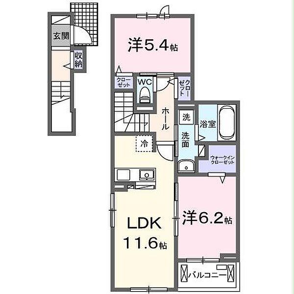 スクエア　ヴィラII ｜愛知県小牧市大字久保一色(賃貸アパート2LDK・2階・59.66㎡)の写真 その2