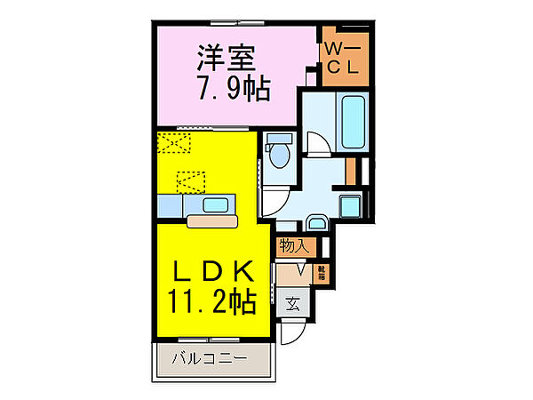 カルム　スクエア　II ｜埼玉県加須市下三俣(賃貸アパート1LDK・1階・44.18㎡)の写真 その2