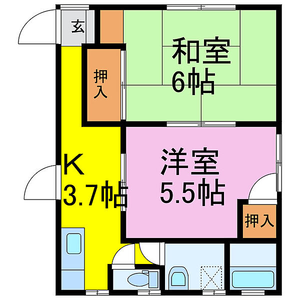 スワハウス ｜埼玉県加須市諏訪１丁目(賃貸アパート2K・1階・40.00㎡)の写真 その2