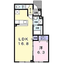 ビクトリーB 1LDKの間取図画像