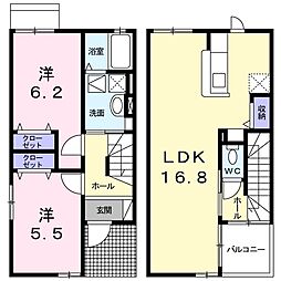 チェリーヒルズ 2LDKの間取図画像