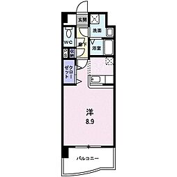 フォーウィルズコート ワンルームの間取図画像