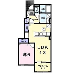 ノール・ボワ1 1LDKの間取図画像