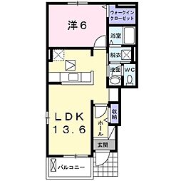 ディアコート大和 1LDKの間取図画像