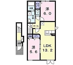 グランシャンA 2LDKの間取図画像