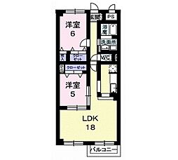サンコートM 2LDKの間取図画像