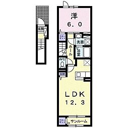 カルムアビタシオン 1LDKの間取図画像