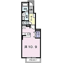 ピュアブリーズ・タマA ワンルームの間取図画像