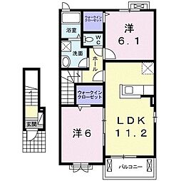 ドミールシャルマン3 2LDKの間取図画像