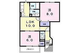 ガーデンパレスK 2LDKの間取図画像